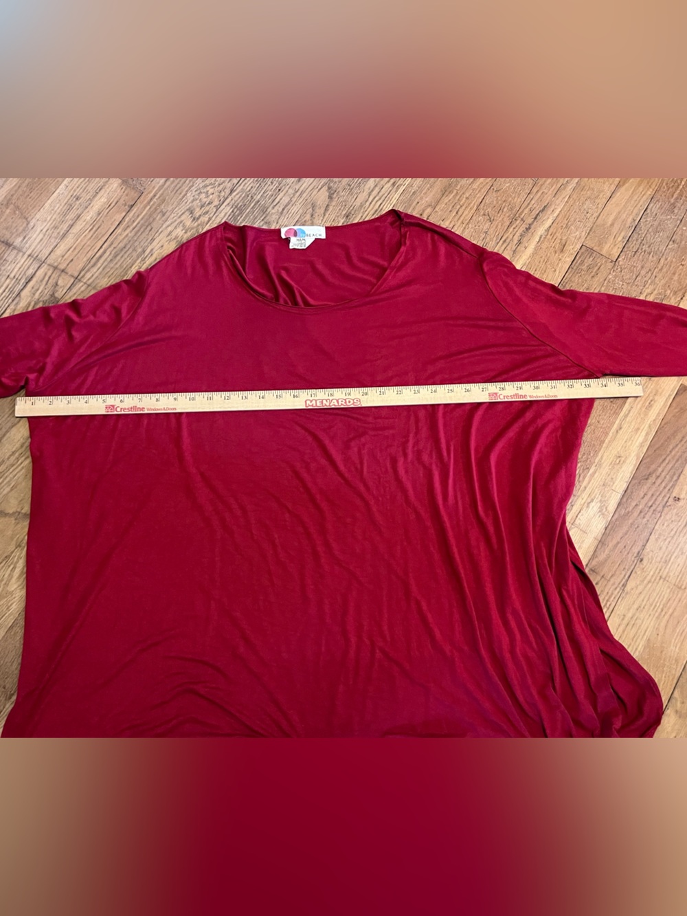 Free People Red* Big Dipper Tee Oversized Slouchy Long Sleeve Tunic Mini Slits - Picture 5 of 7